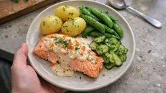 Ugnsbakad laxsida med romsås – saftig lax som blir jämnt klar i ugnen