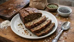 Grov rågbröd utan jäst – saftigt snabbbröd med gräddfil och frön