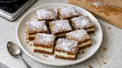 Pepparkaksrutor i långpanna – krämig vaniljfyllning och knaprig smultopping