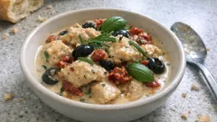 Krämig kycklinggryta med soltorkade tomater och oliver – klar på en halvtimme