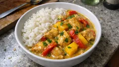 Krämig kycklinggryta med mango och curry – klar på runt 20 minuter