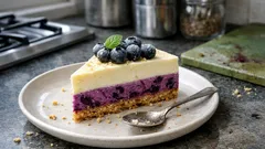 Fryst blåbärscheesecake med vit choklad och lime – enkel att förbereda