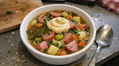 Korvsoppa med rotfrukter – vardagsgryta med falukorv klar på under 30 minuter