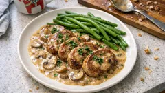 Falsk fläskfilé i gräddsås – smart vardagsrätt som blir klar i ugnen