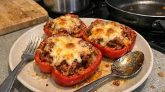 Köttfärsfyllda paprikor med mozzarella – en enkel ugnsmiddag som alltid blir saftig