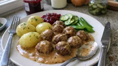 Köttbullar i gräddsås som alltid blir saftiga – med en enkel, krämig sås