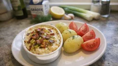 Krämig torskgratäng med bacon och purjolök – allt klart i en form