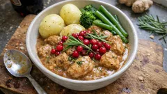 Krämig julmustkyckling med rosmarin och ingefära – enkel gryta med julsmak