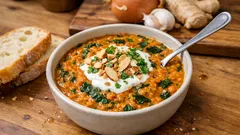Krämig indisk linsgryta med kokosmjölk och spenat – klar på under 30 minuter
