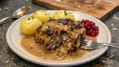 Extra saftig kålpudding med gräddsås – så får du kålen lätt karamelliserad