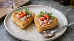 Smördegshjärtan med kräftstjärtar – frasig förrätt som känns lyxig men är enkel